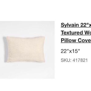 Crate&Barrel Ivory Sylvain Throw Pillow